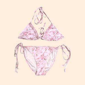 LoveShackFancy Pink Floral Bikini